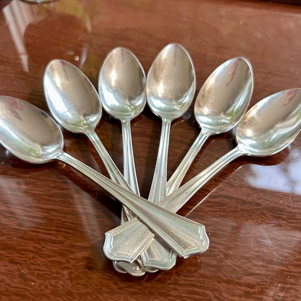 Vintage Oneida Community Par Plate Ashley Vernon Teaspoons Set of 6